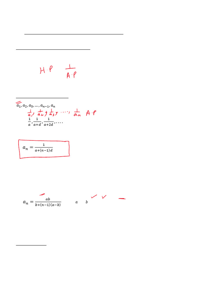 Harmonic Progression (H.P) PDF