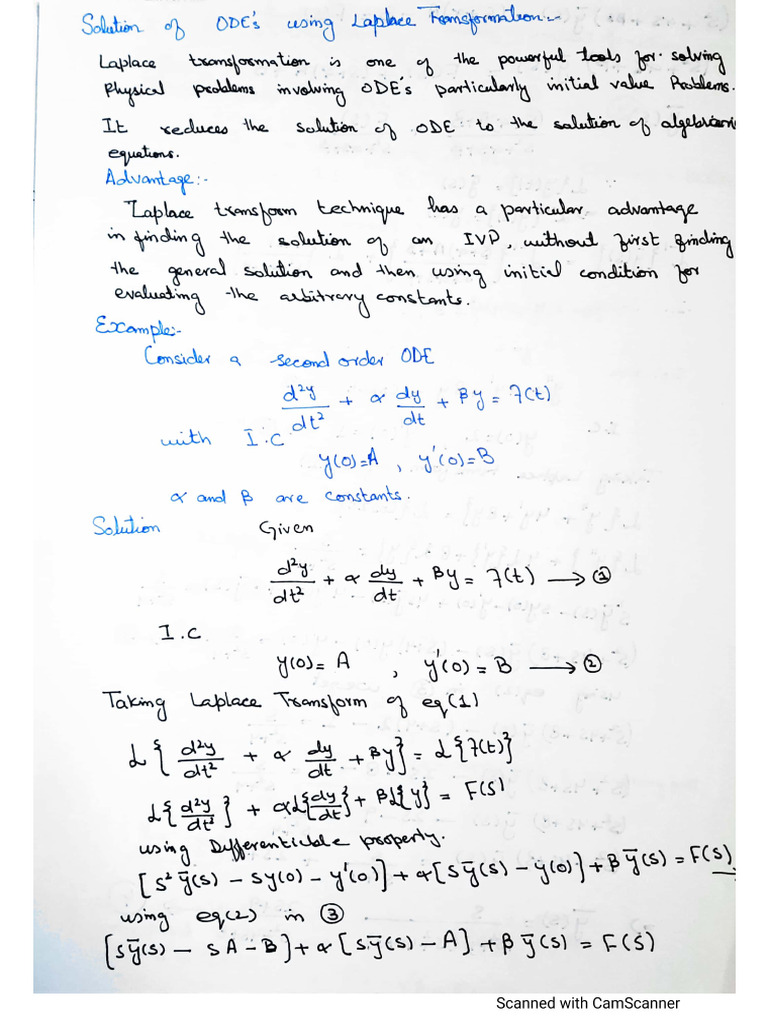 Solution of ODE and PDES | PDF