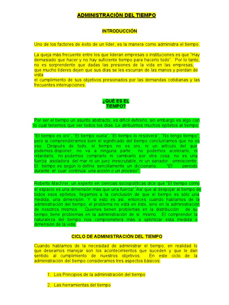 Optimización de la Administración del Tiempo | PDF | Toma de decisiones