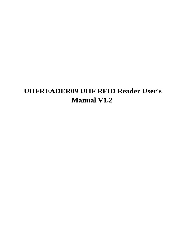 UHFReader09 UHF RFID Reader User's Manual V1.2 | PDF