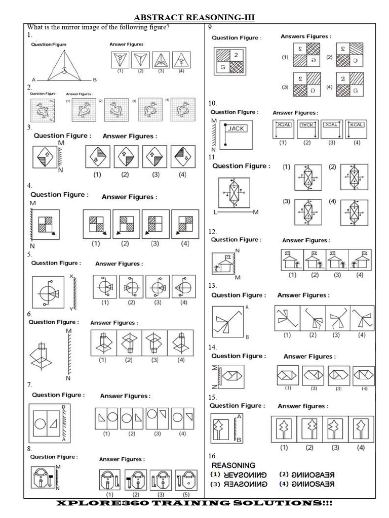 Abstract Reasoning-Iii Mirror Image | PDF