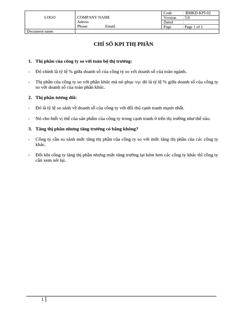 KPI Thi Phan | PDF