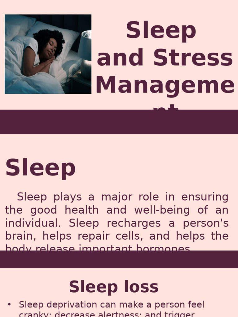 Lesson 3 Sleep And Stress Management Pdf