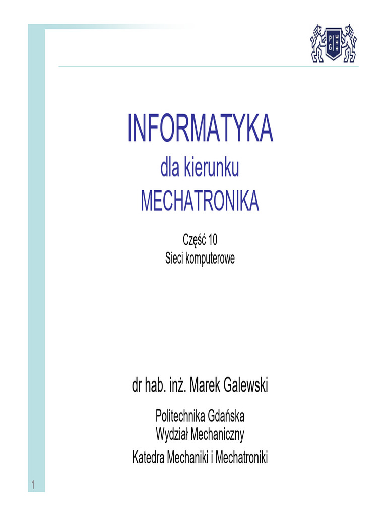 10 Sieci Komputerowe I Przemyslowe | PDF