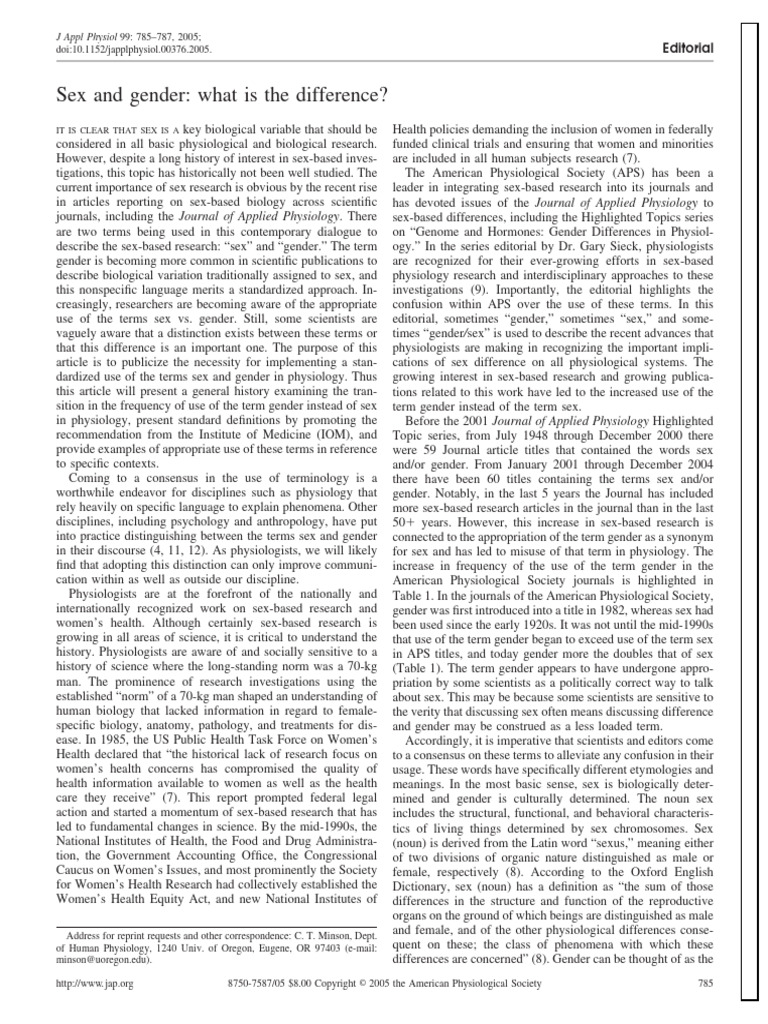 Sex and Gender | PDF