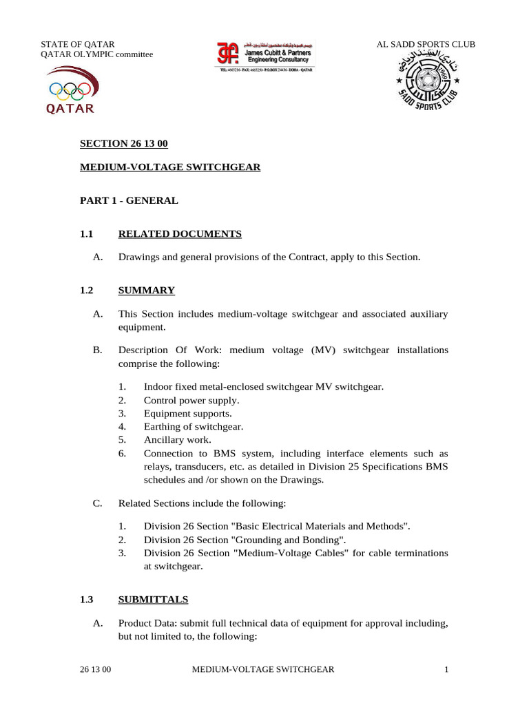 Medium-Voltage Switchgear Specifications | PDF | Fuse (Electrical ...