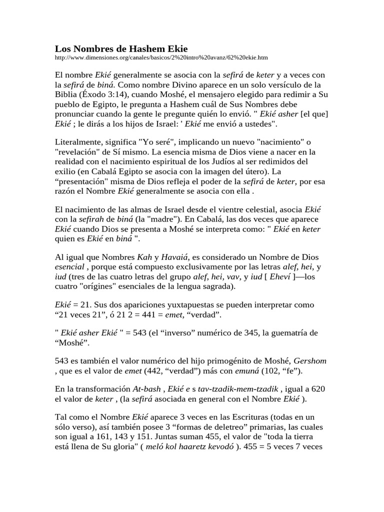 2 Los Nombres de Hashem Ekie | PDF