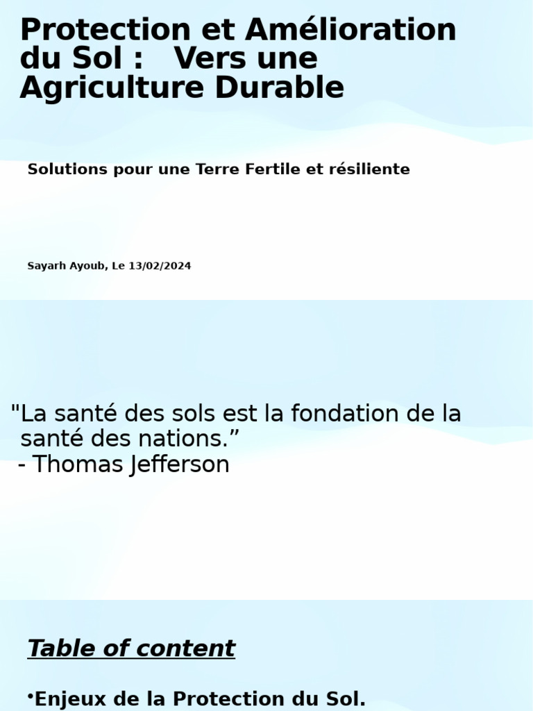 Protection et Fertilité des Sols | PDF | Sol (pédologie) | Agriculture