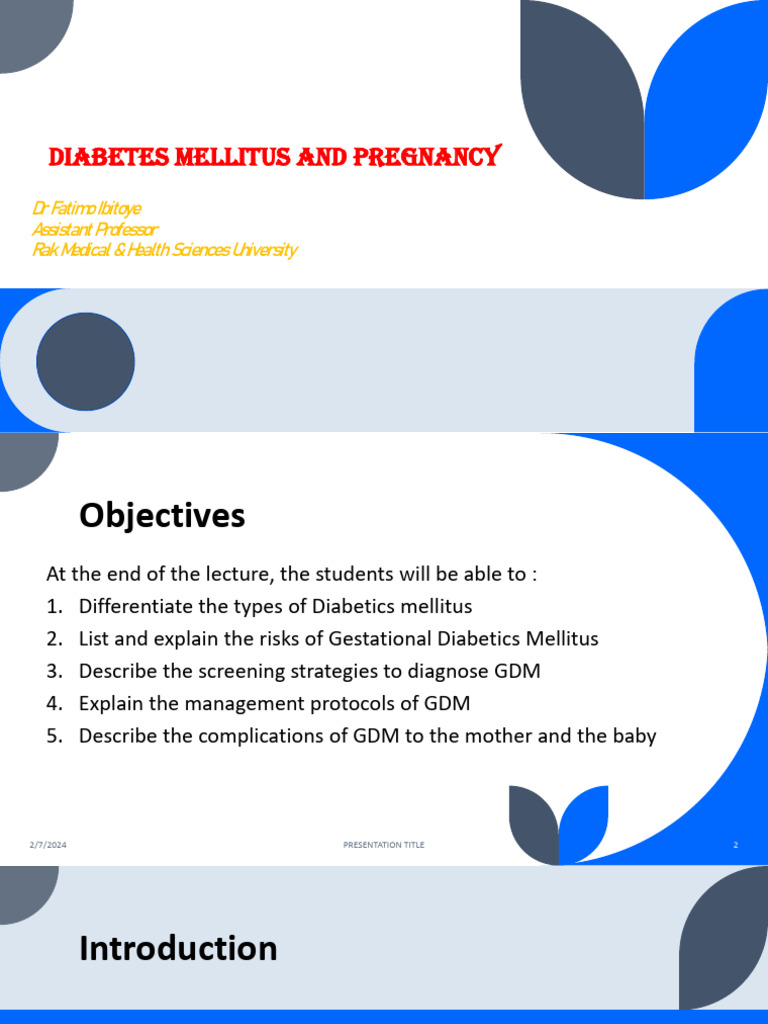 Diabetes Mellitus and Pregnancy | PDF