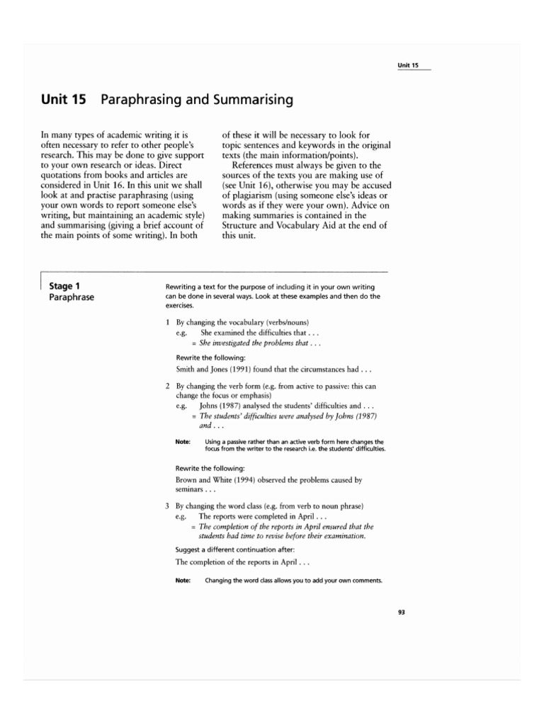 Paraphrasing 2.1 | PDF