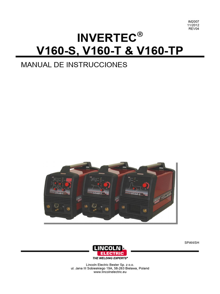 INVERTEC V160 - S y T | PDF
