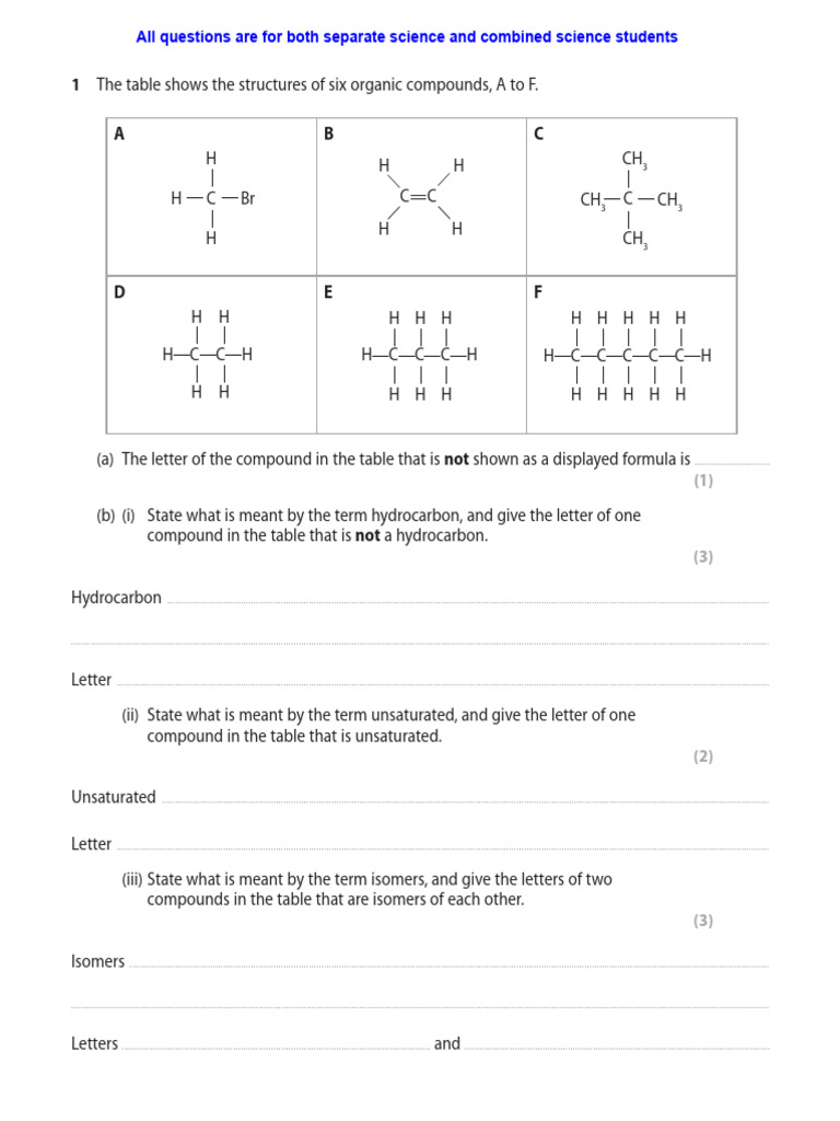 Alkenes 1 QP | PDF