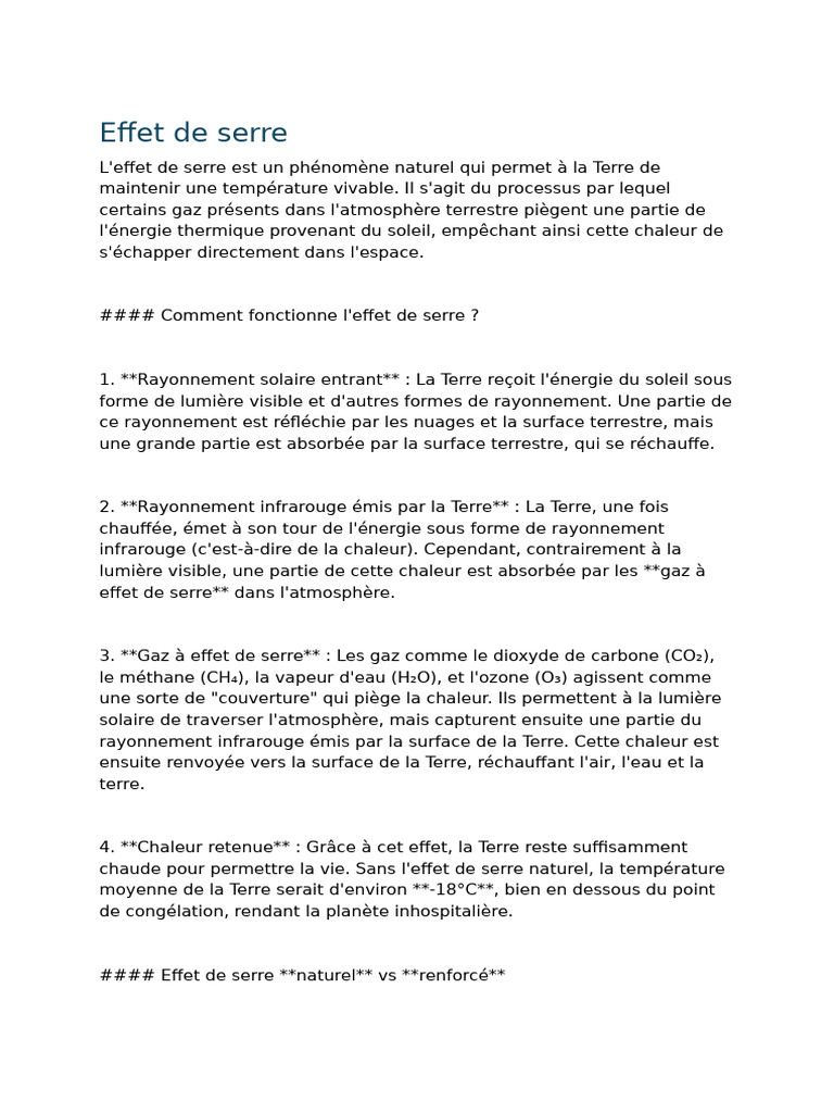 Comprendre l'effet de serre et ses impacts | PDF | Effet de serre | Art
