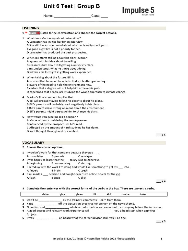 Unit 6 Test B | PDF