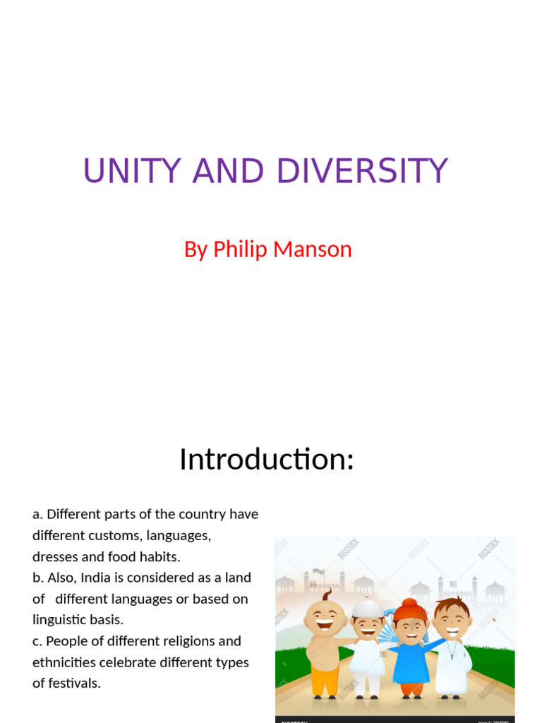 Unity and Diversity | PDF | Multiculturalism | Languages Of India