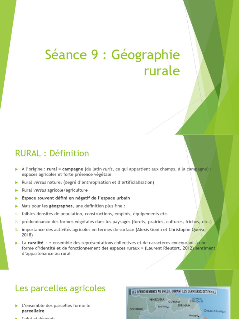 L1 Séances 9 Géographie Rurale | PDF
