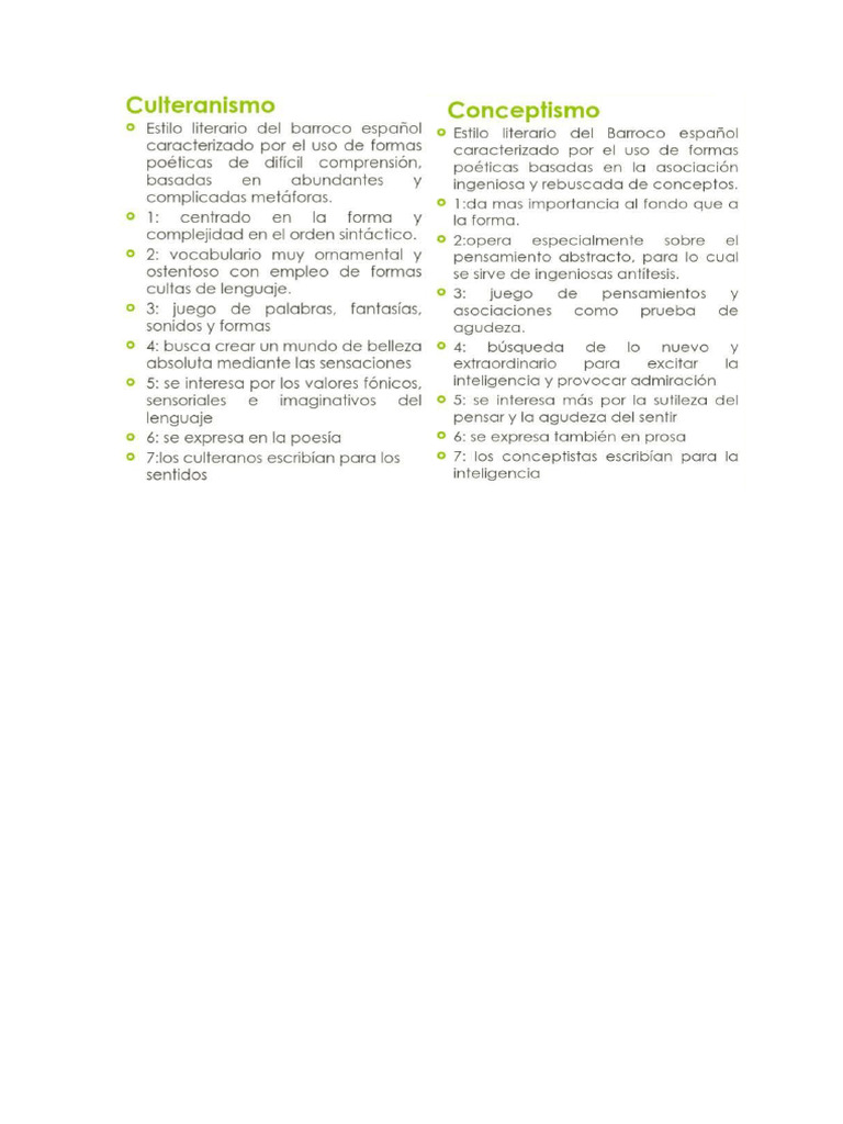 Culteranismo Vs Conceptismo Pdf