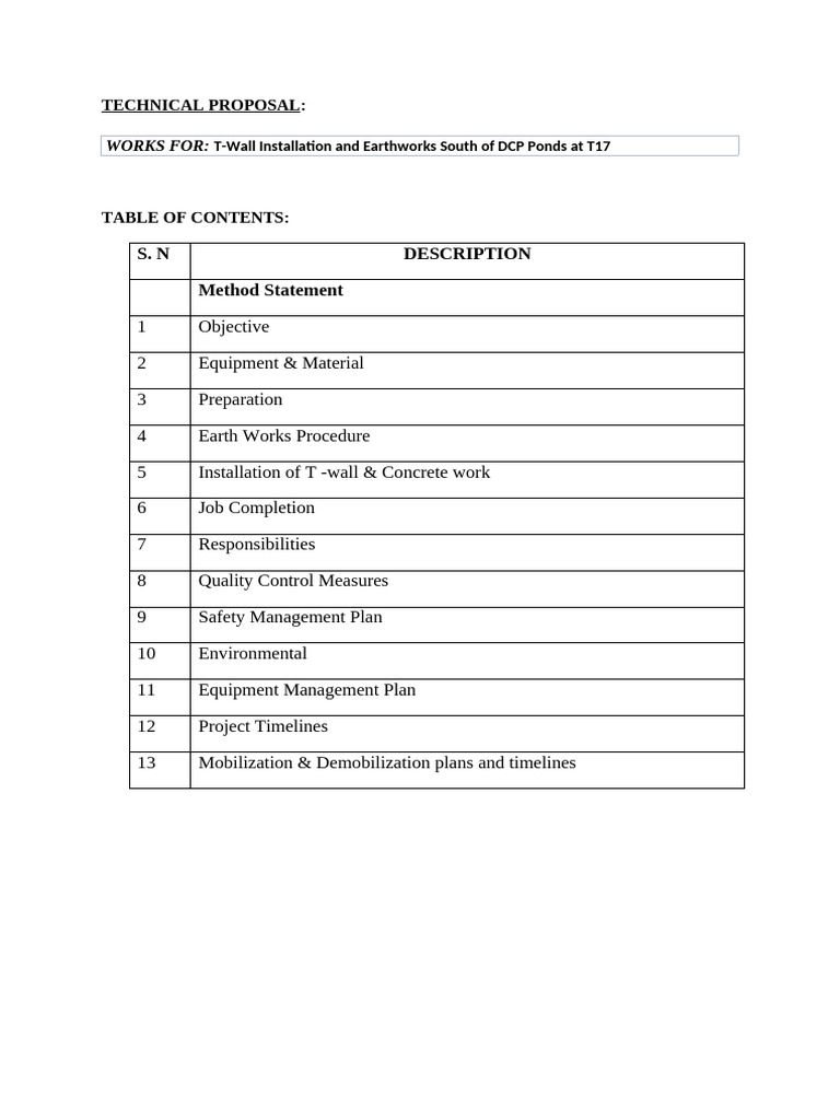 Method Statement - T - Wall | PDF