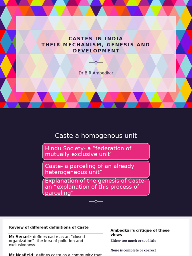 Castes in India - Ambedkar-Somi | PDF