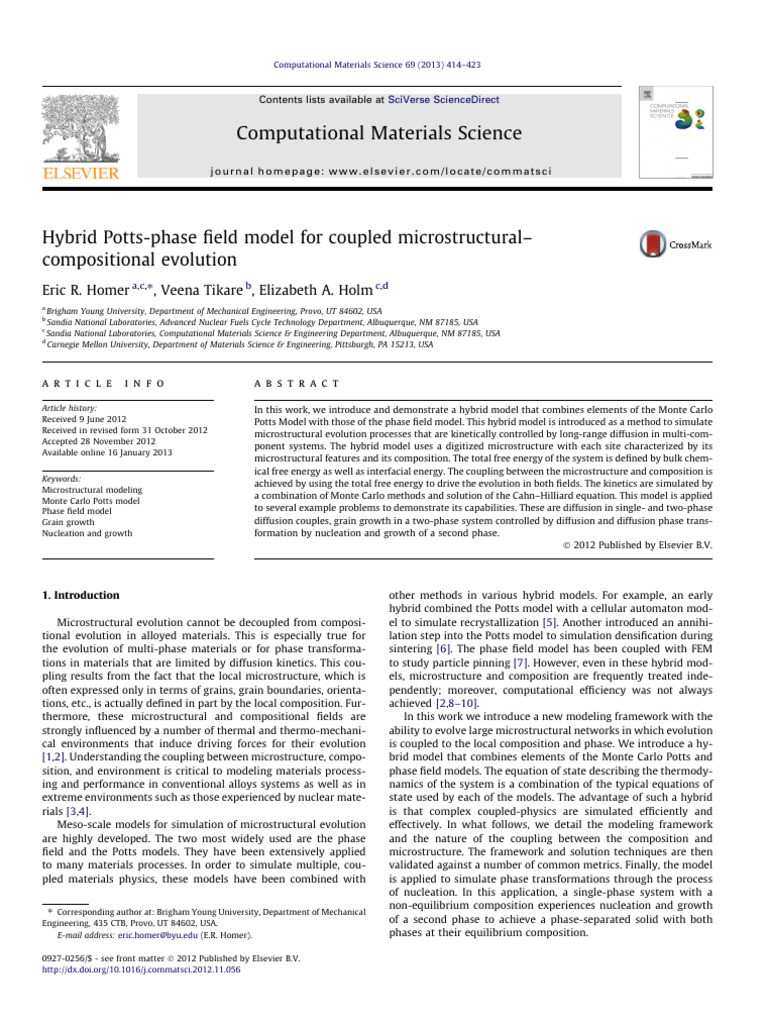 Hybrid Potts-Phase Field Model For Coupled Microstructural ...