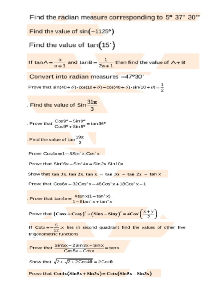 Class 11 Chapter 3 Work Sheet | PDF