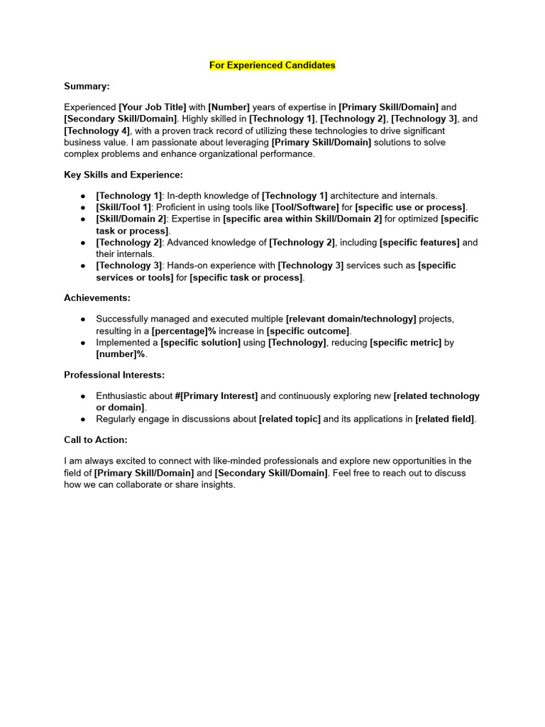 Linkedin Profile Summary | PDF