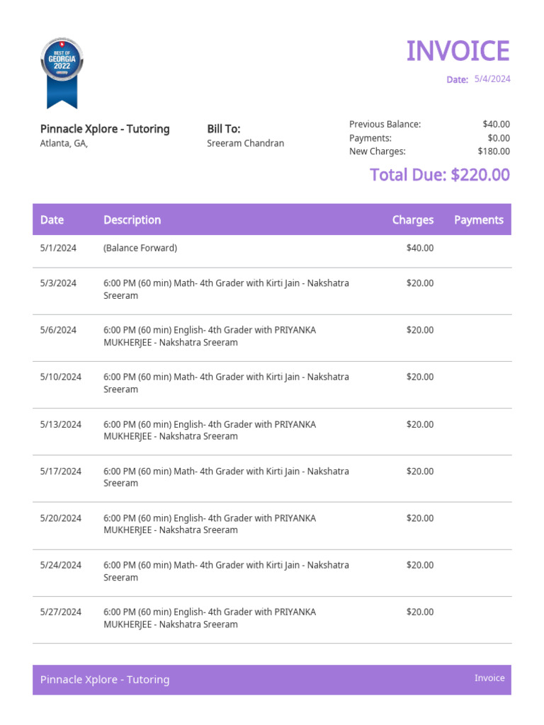 Invoice Chandran 2024 05 04 | PDF