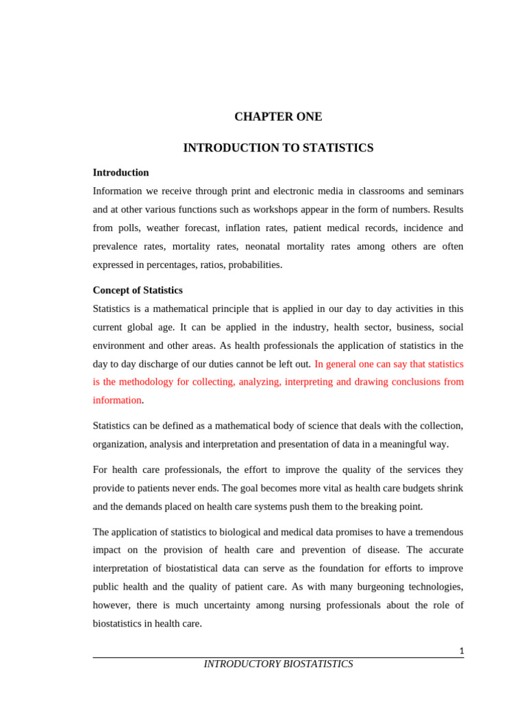 Introduction to Biostatistics in Healthcare | PDF | Statistics ...