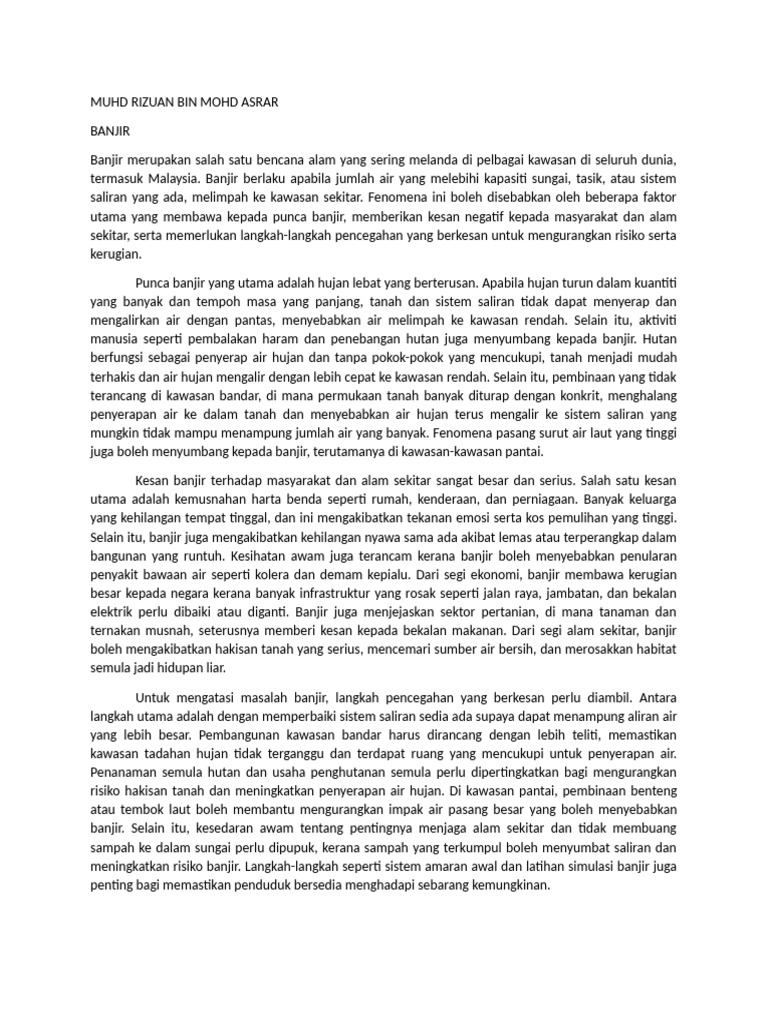 Muhd Rizuan - Banjir | PDF