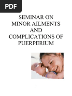 Download Seminar on Minor Ailments and Complications of Puerperium by Karuna Kumari SN77178401 doc pdf