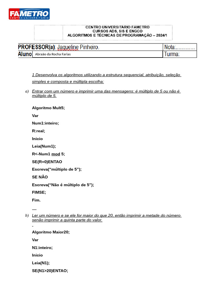 Lista 2 ? | PDF