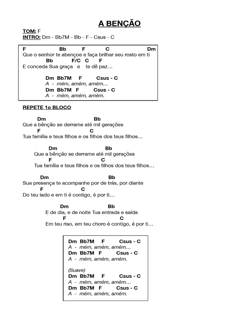 A Bencao - Cifra F | PDF