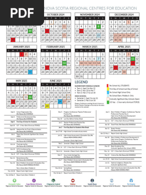 Nova Scotia School Calendar 2024-25 | PDF | Schools | Observances