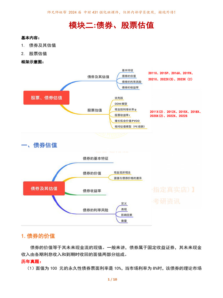 24强化班公司财务模块二| PDF