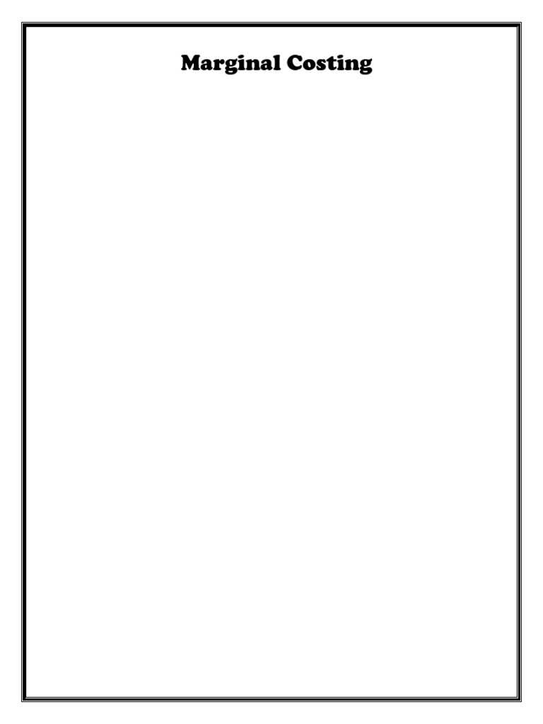 Marginal costing pdf