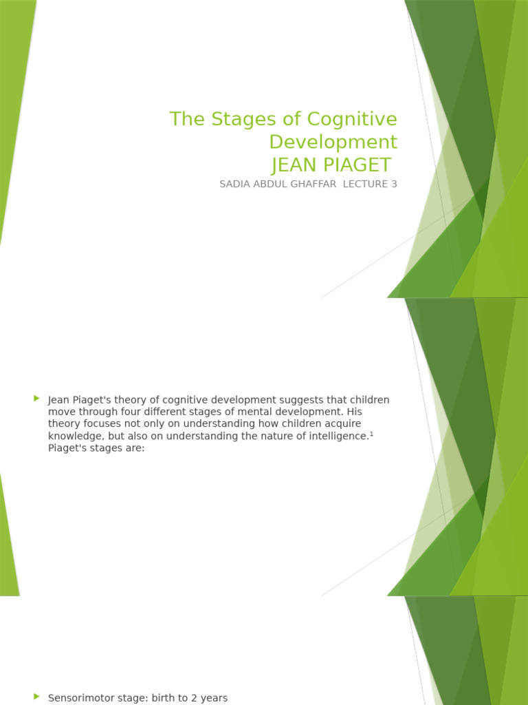 Piaget's Stages of Cognitive Development | PDF