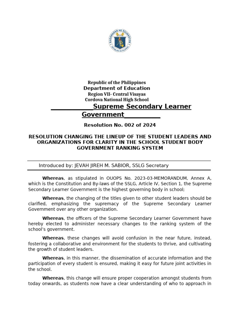 Resolution School Ranking | PDF