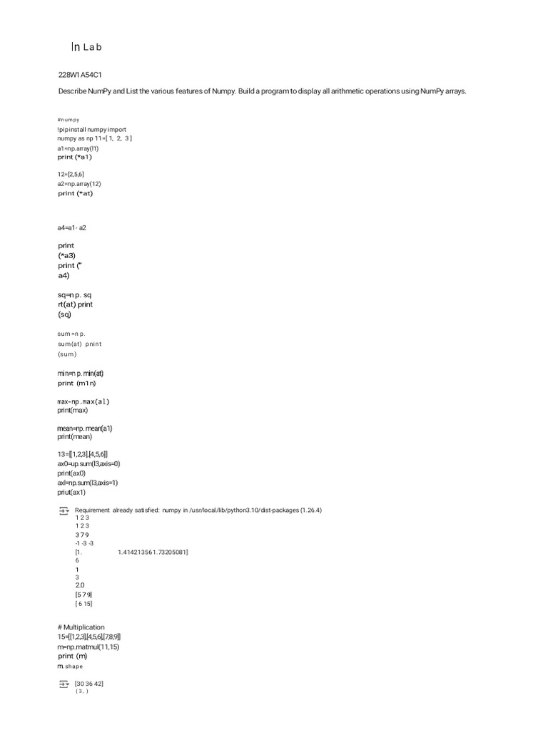 ML Lab 1 | PDF