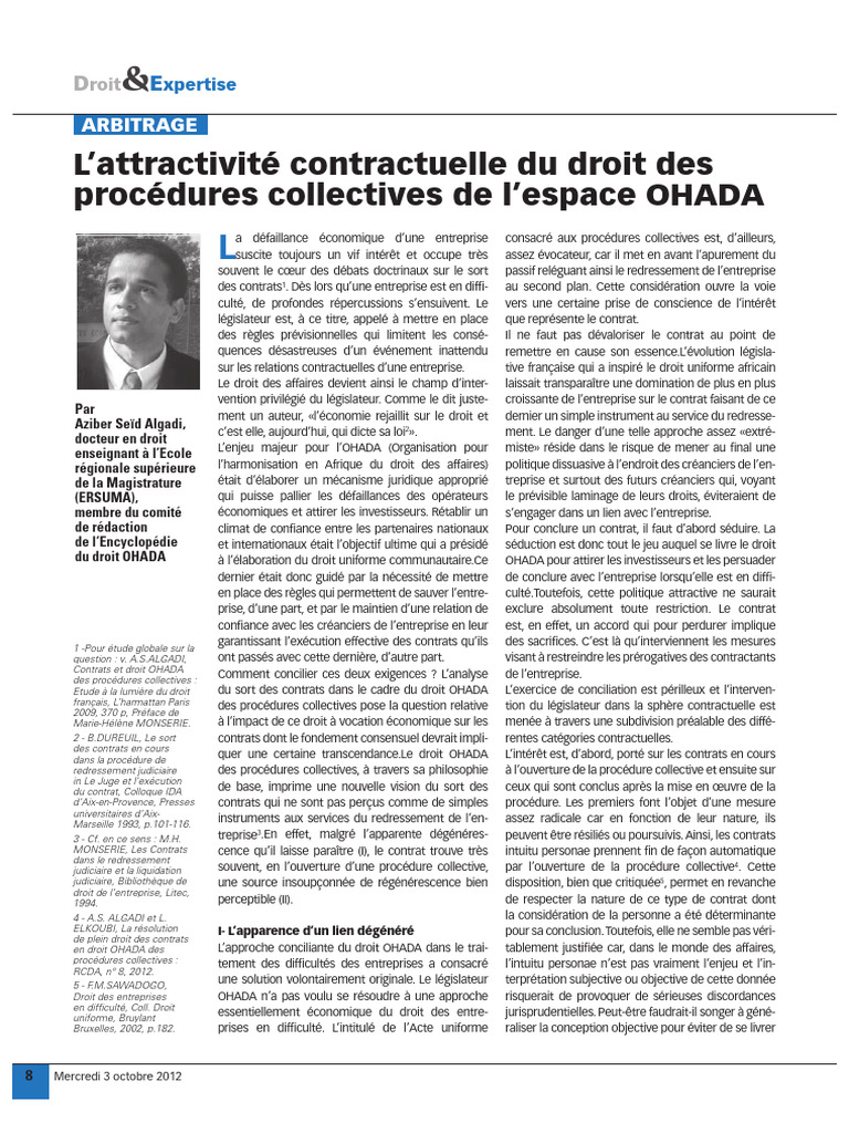 Article Aziber Seid Algadi Procedures Collectives | PDF