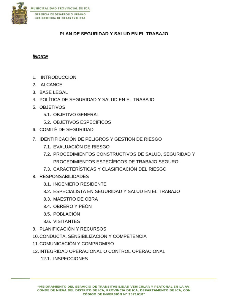 PLAN DE SST Rev.0 14.07 | PDF