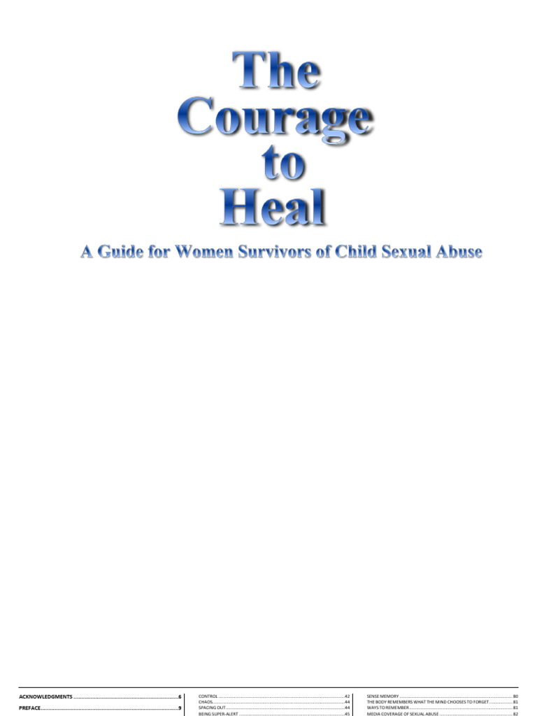 The Courage To Heal A Guide For Women Survivors of Child Sexual Abuse ...