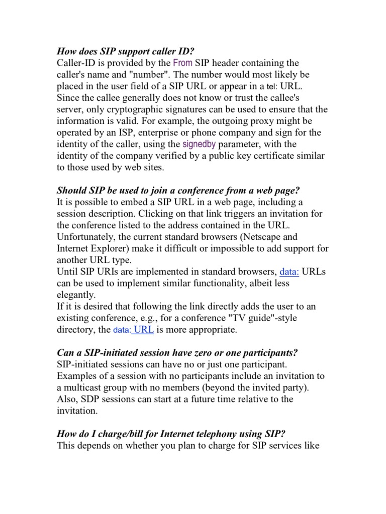 How Does SIP Support Caller ID | PDF | Session Initiation Protocol ...