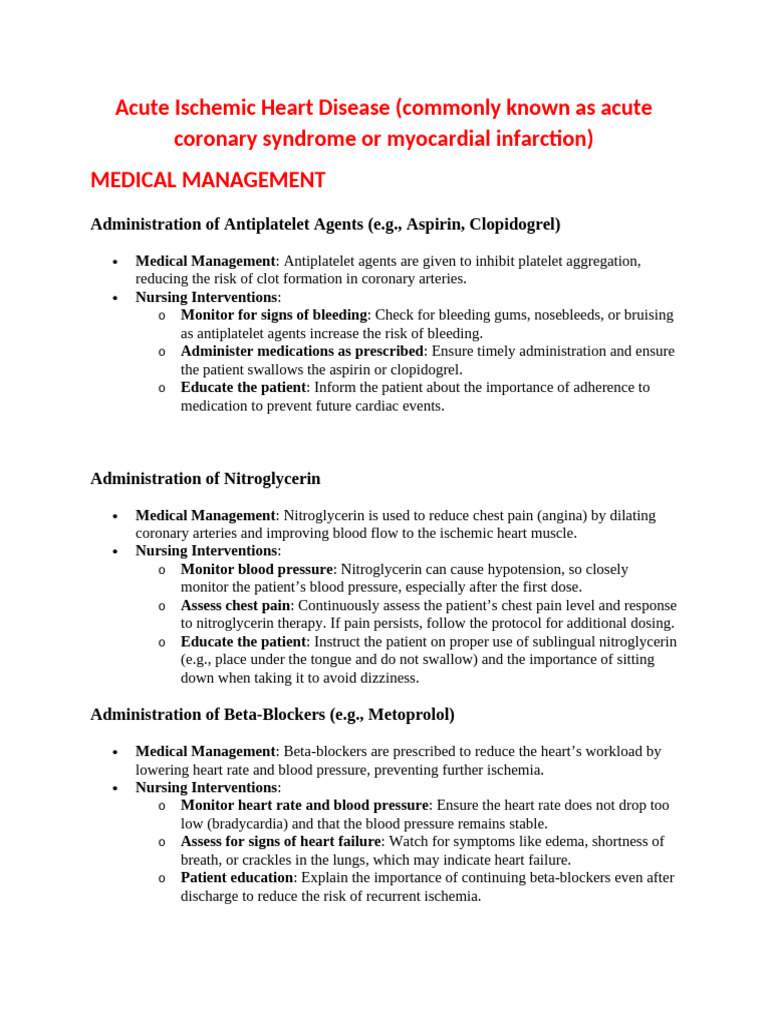 Acute Ischemic Heart Disease | PDF