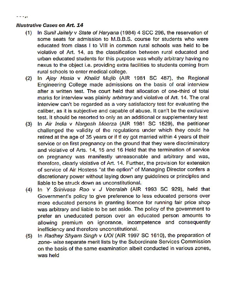 Article 14 - Cases | PDF