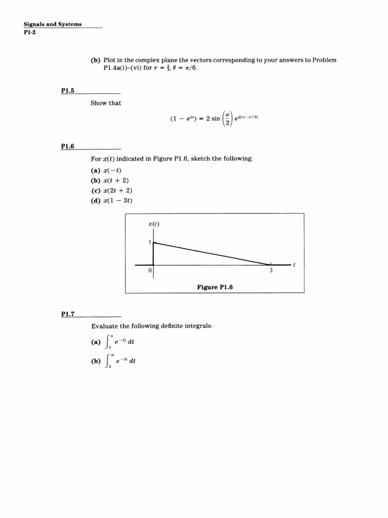 Signals and Systems Problem Set | PDF | Signal (Electrical Engineering ...