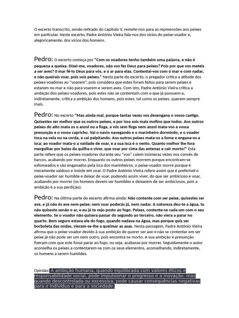 Análise do Excerto | PDF