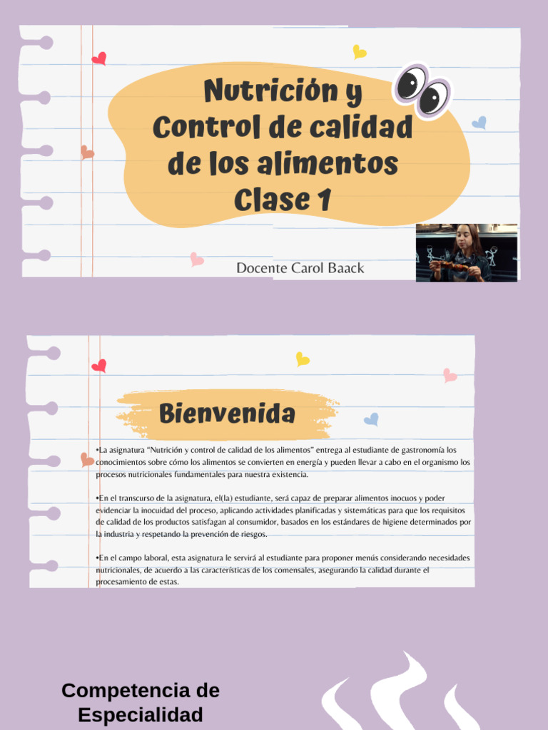 CLASE 1 Nutrición y Control de Calidad de Los Alimentos | PDF