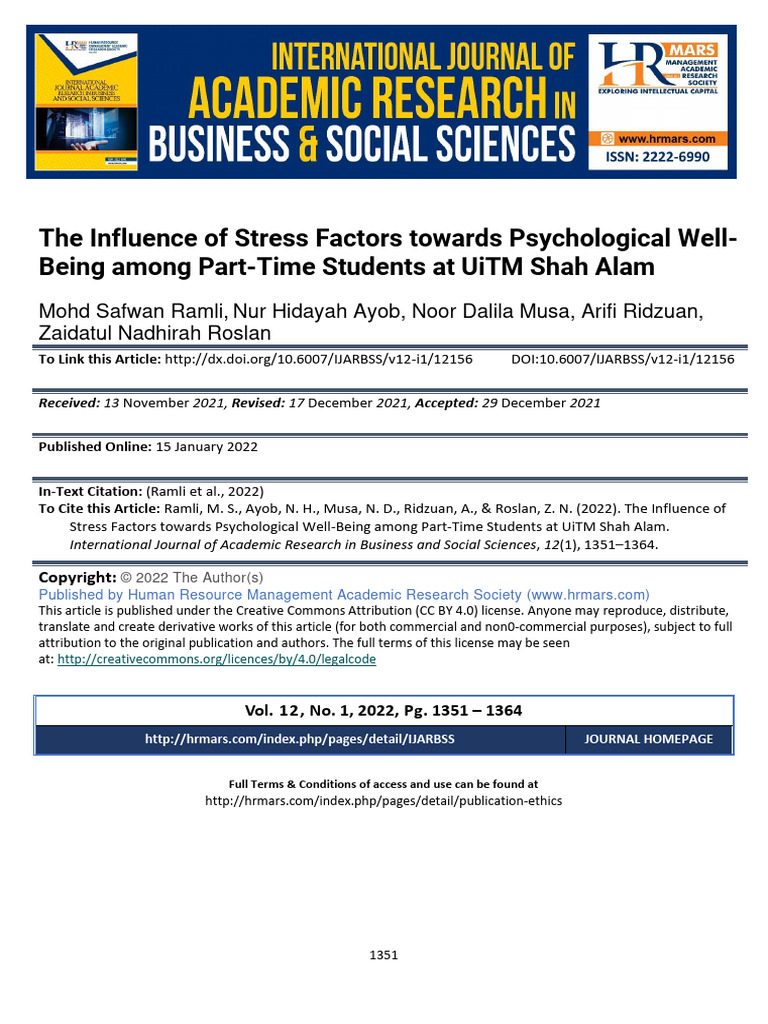 The Influence of Stress Factors Towards | PDF