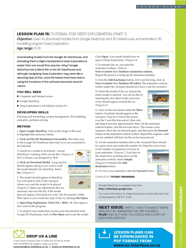 Lesson Plan Google Sketchup Sketch Up 3 D Modeling