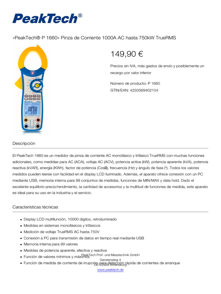 Digitale Stroomtang 0-400a met multimeter functies - WMGBCMP403 kopen